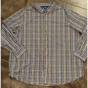 Mens 3XL Kings Size Brand Button Down Shirt Long Sleeve  Multi Color Plaid